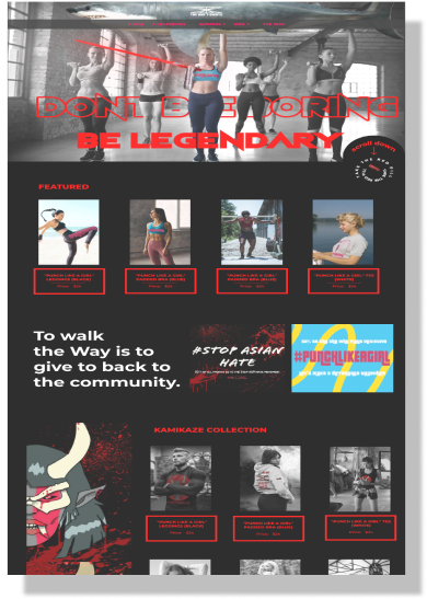 BEW Collective web design and web development for the Way Tshirts  Home  Page