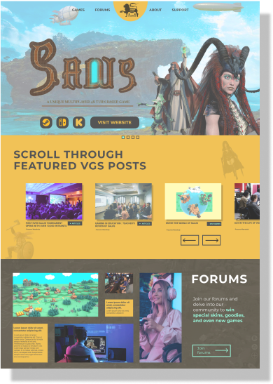 BEW Collective web design and web development of  Video Game Studios home page