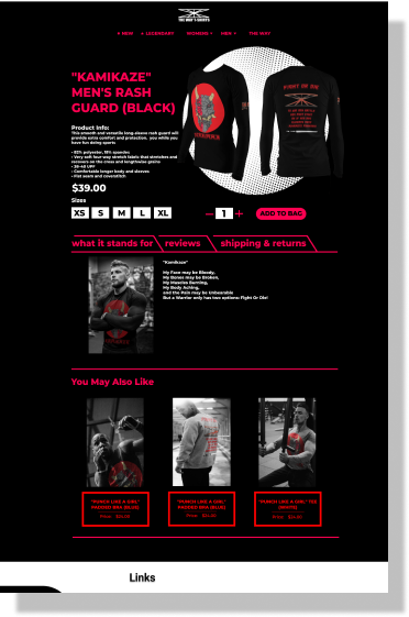 BEW Collective web design and web development for the Way Tshirts  Item  Page