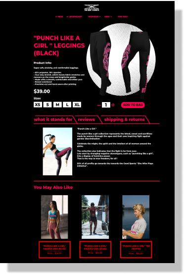 BEW Collective web design and web development for the Way Tshirts  Item Page 2